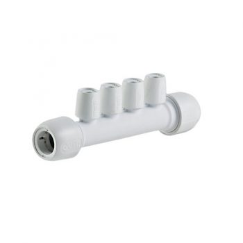 HEP2O 4 Port Manifold all Socket/Spigot 1 Side White