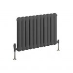 Reina Flat Anthracite Double Horizontal Designer Radiators